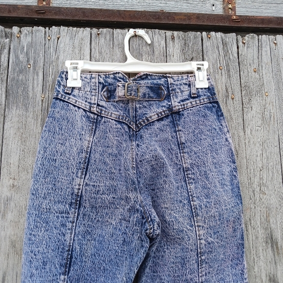 Vintage Lee 90s Stone Wash Jeans Women's Sz 26 High Rise Tapered Leg V Front - Picture 5 of 5